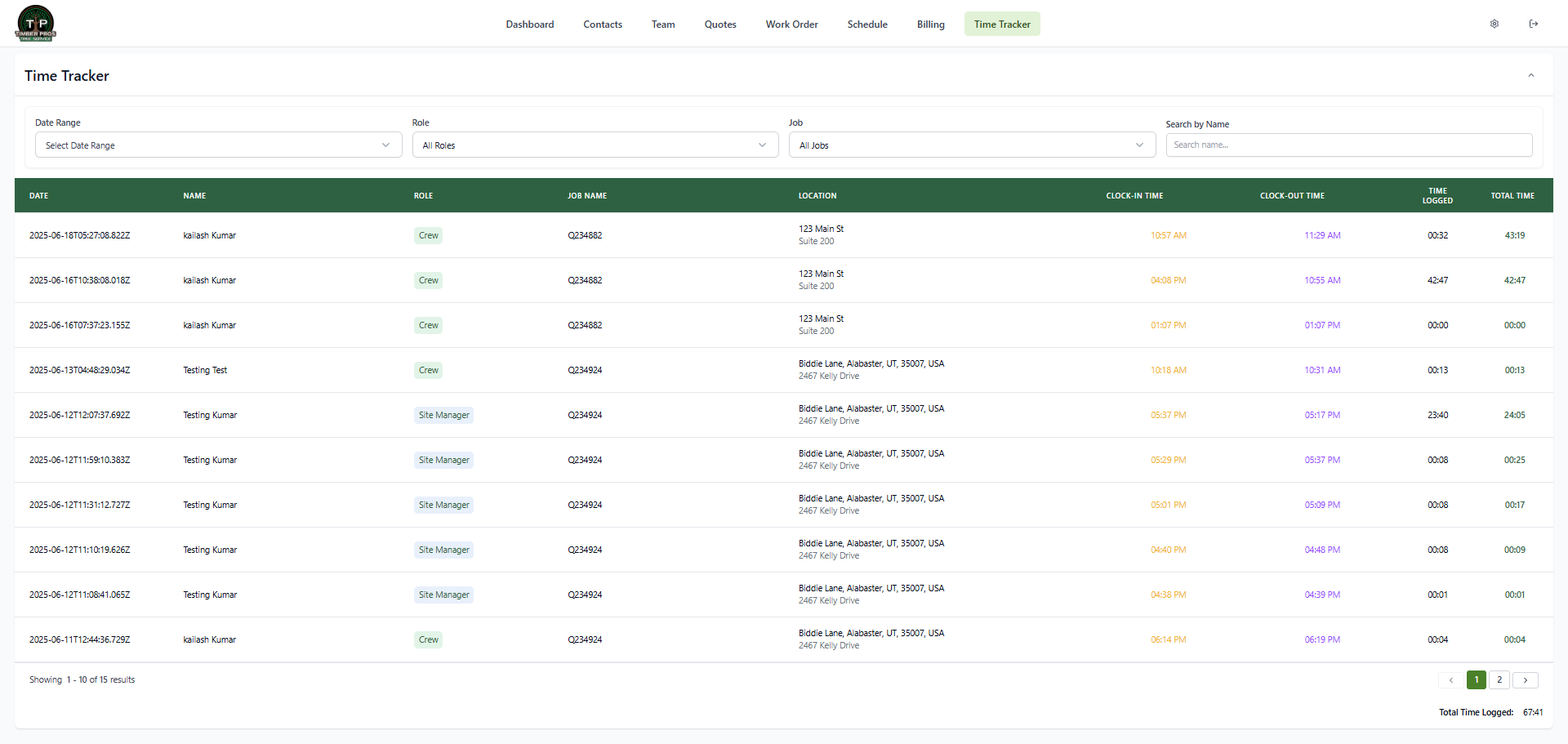 Time Tracker for Field Teams