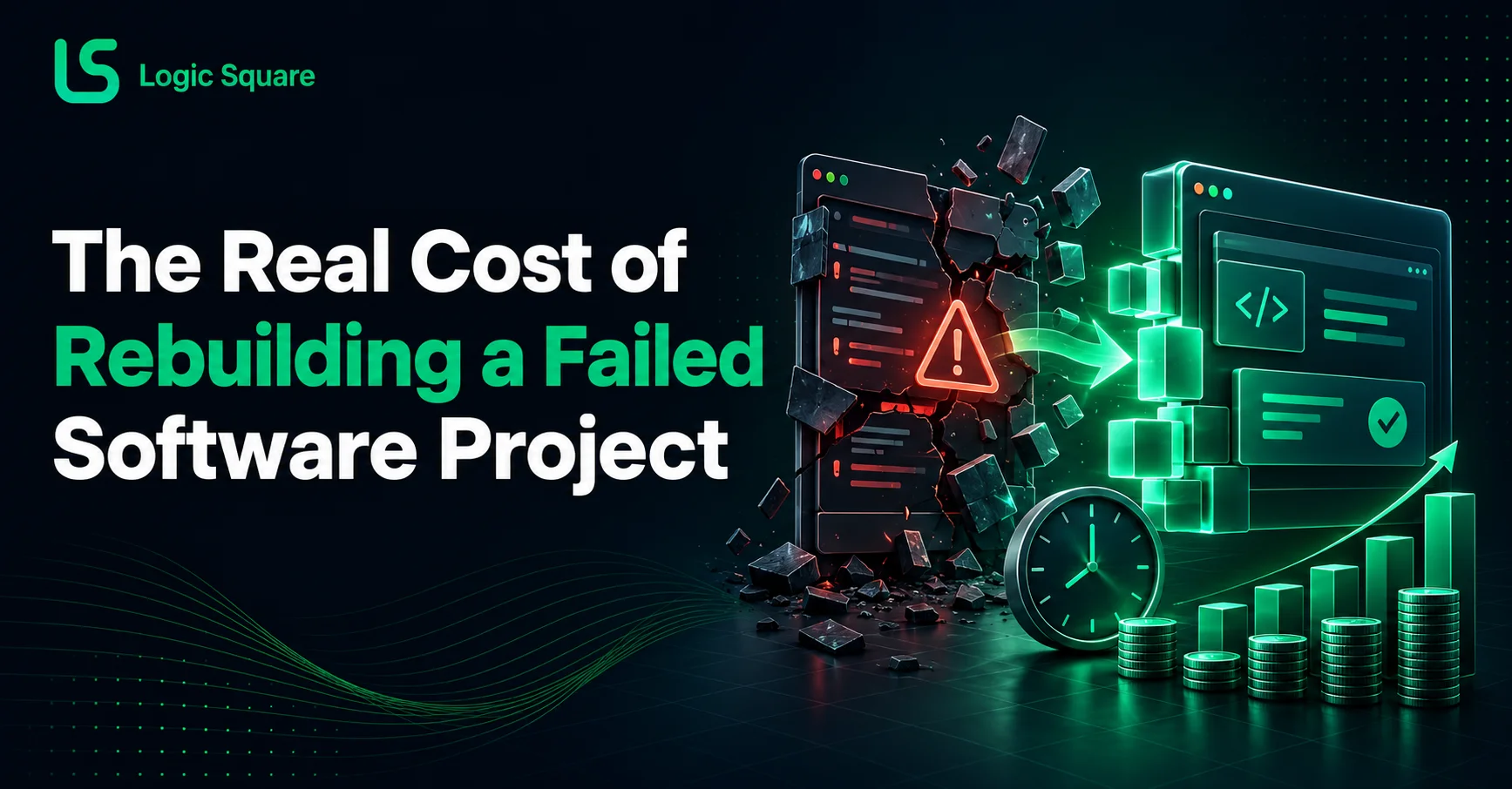 llustration showing the cost of rebuilding a failed software project